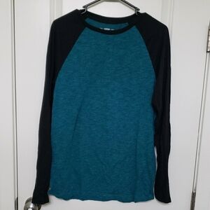 Teal and Black Long Sleeve Shirt